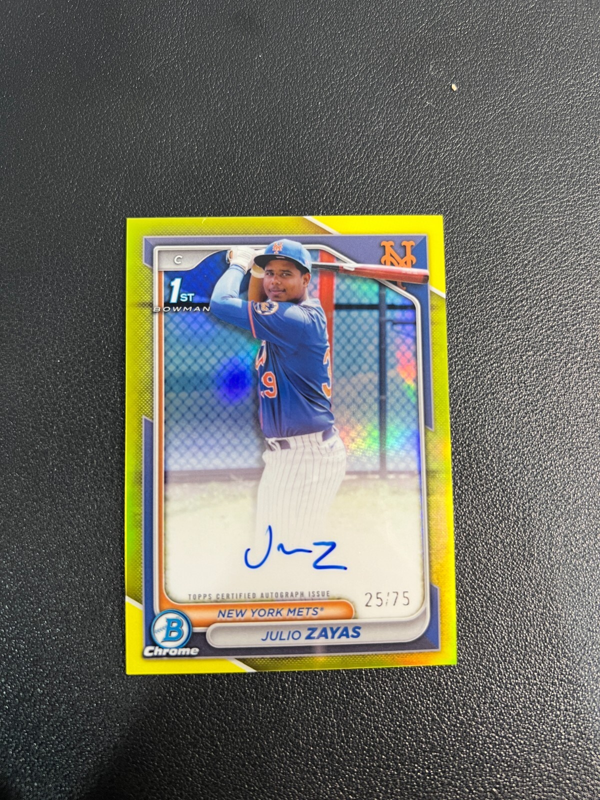 2024 Bowman Chrome Julio Zayas 1st Yellow Refractor Auto 25/75 BJLKE