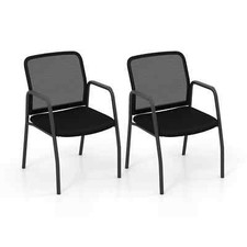Waiting Room Chair Set of 2 Office Guest Chairs with Cushioned Seat