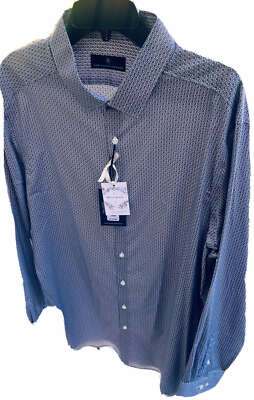 Hart Schaffner Marx shirt 2XT Men's White w Print Big & Tall Cotton NWT $115
