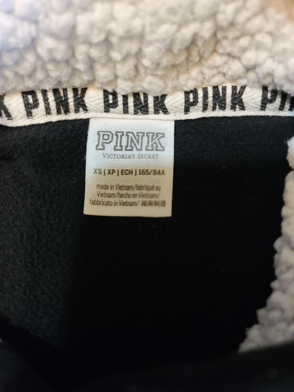 UNDERCOVER Felpa con cappuccio Pink by Victoria Secret pullover donna XS nero bianco rifiniture Back hit