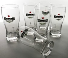 6 x Heineken Bier Niederlande 0,25l Halfpintglas Champions League Gl&auml;ser 6013