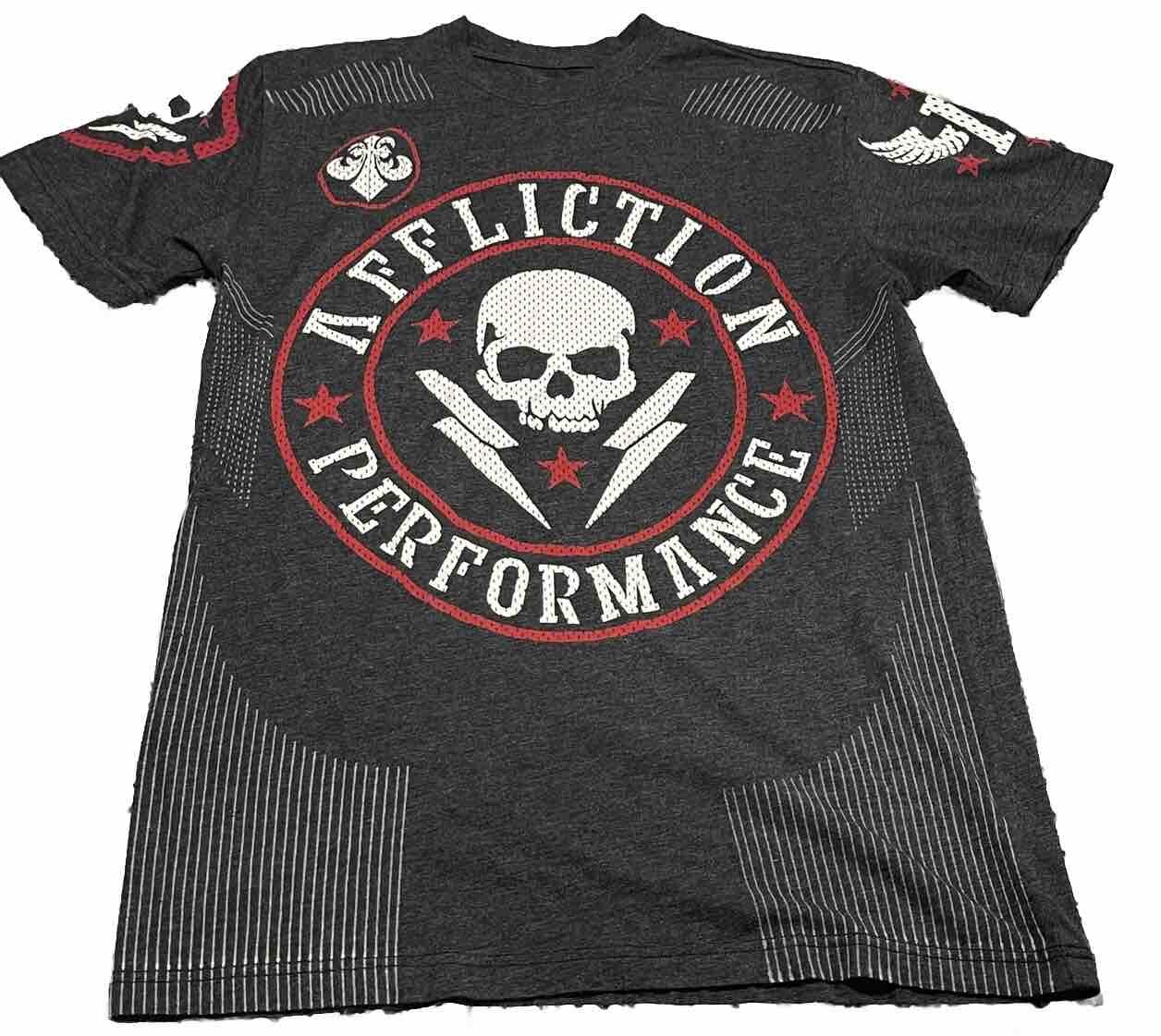 Affliction Performance Hydrocore Black Skull Grap… - image 1