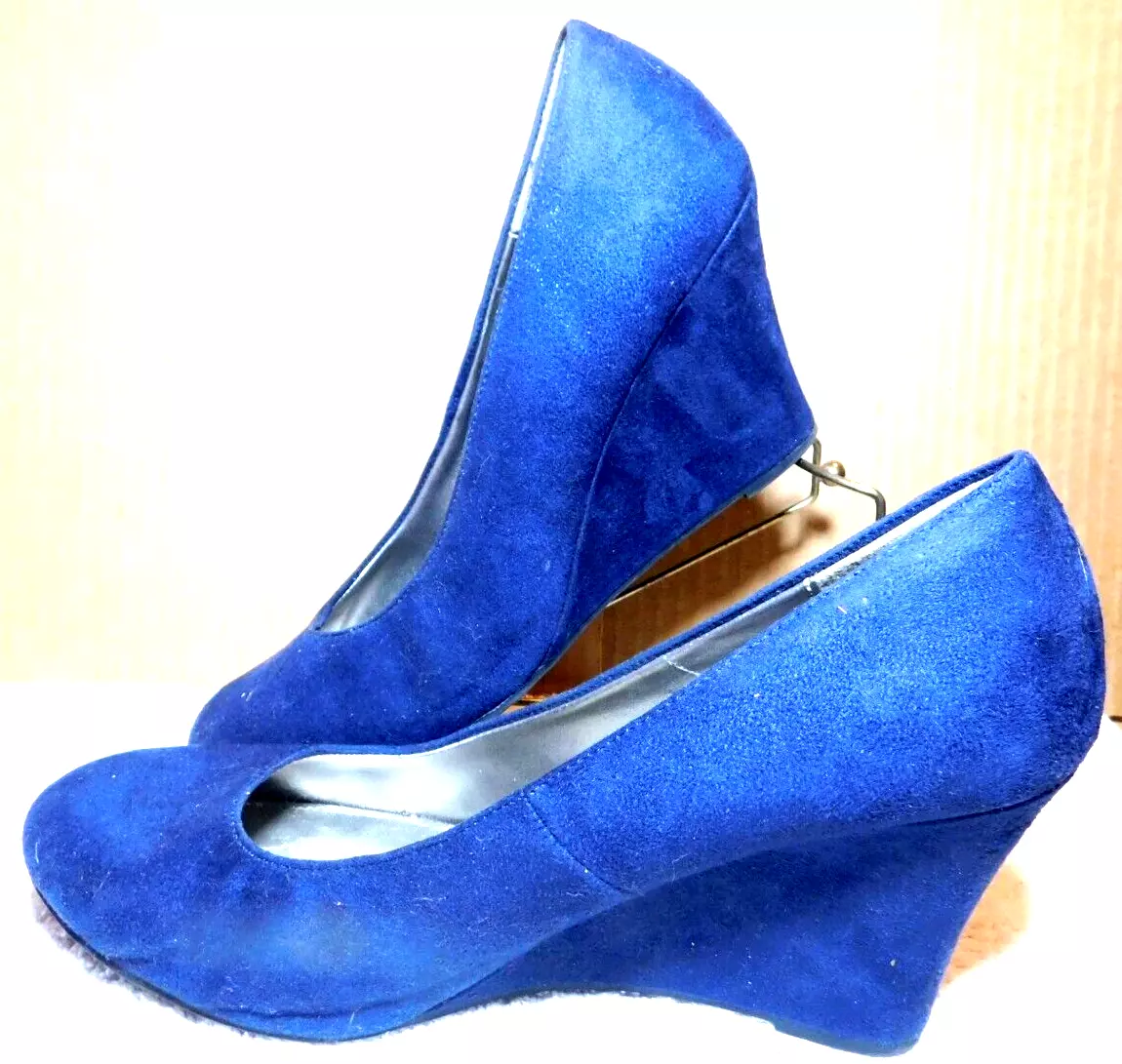Navy blue hotsell wedge shoes