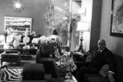 Portrait of Andrew Goodman in his apartment on top of Bergdorf Goo- Old Photo 1