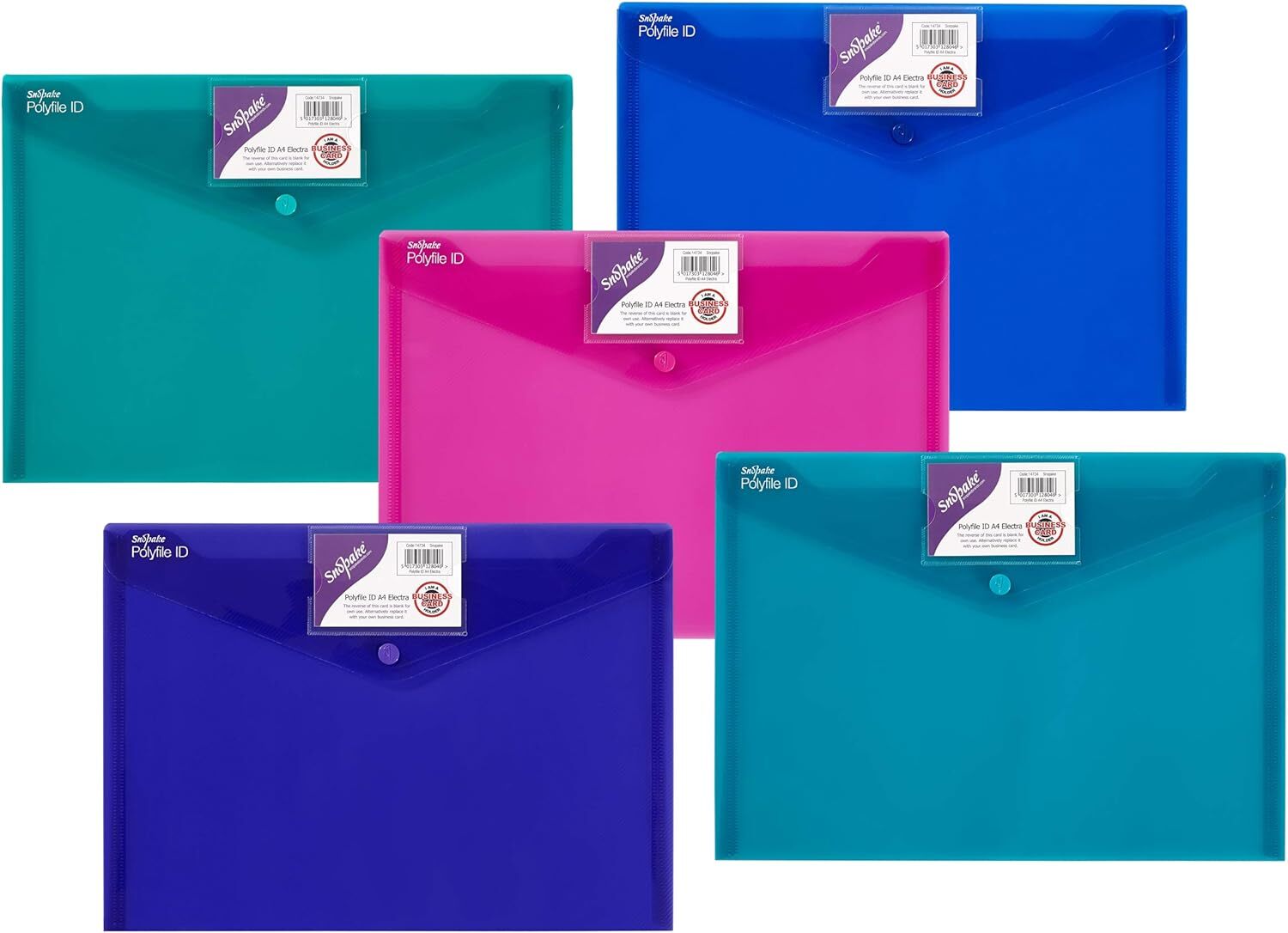 Бумажник-поппер Snopake A4 из полифайла с застежкой-гвоздиком Electra ассорти [