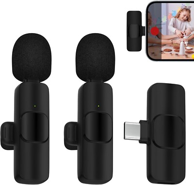 Mini Microphone USB C Wireless Mic for Android Phone Samsung S24FE S24 Ultra S23