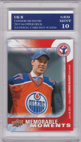 CONNOR McDAVID ROOKIE CARD $$ GEM MINT 10 Oilers Hockey 2015 Upper Deck NHL RC!