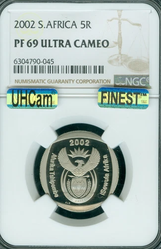 2002 SOUTH AFRICA 5 RAND NGC PF69 MAC  FINEST MAC SPOTLESS 3,250 MINTED * 