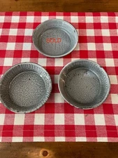 Antique Gray Graniteware child's Cake Pans