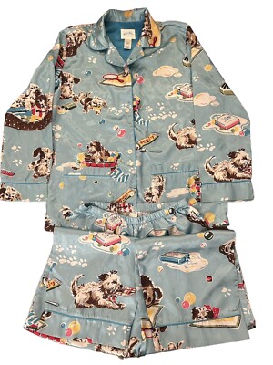 Nick Nora Pajama Sleepwear Set Children L 10/12 Dog Bath Time