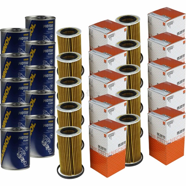 10X Original Mahle / Knecht ÖLfilter OX 370D1 + 10X SCT Motor Flush MotorspüLung-image