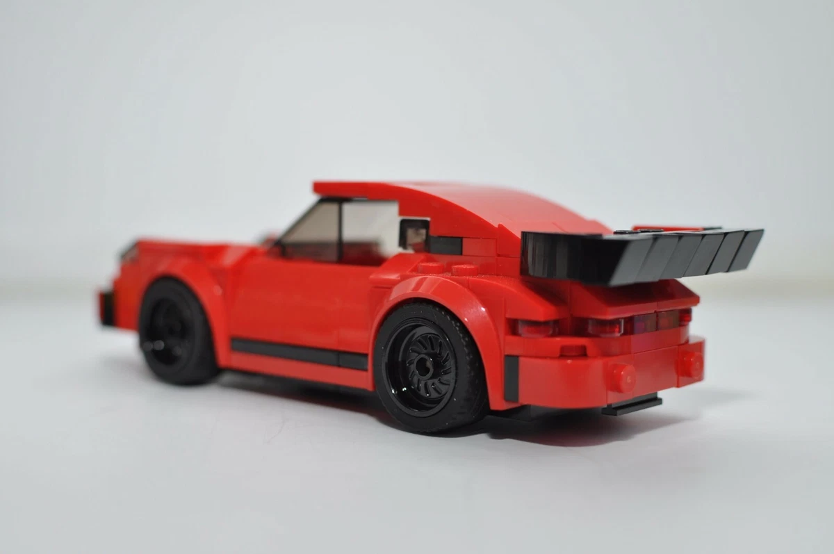 Red Sports Car with black wheels MOC Model Built compatible with LEGO®  Bricks