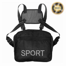 Front Chest Rig Bag Kit Pack Hip Hop Streetwear Sports Shoulder Black Pouch Lot