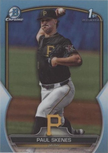 2023 Bowman Draft - Chrome Paul Skenes #BDC-14 Sky Blue Refractor (RC)