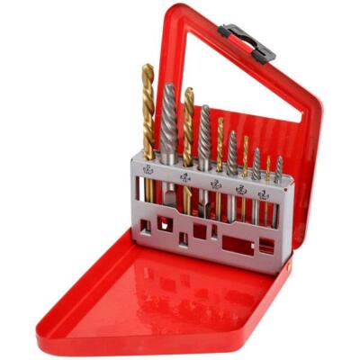10 Stück Linksbohrer gebrochen Schraube beschädigt Schraubenausdreher + Metallkoffer