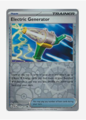 Pokemon - ELECTRIC GENERATOR - 079/091 - Paldean Fates - Reverse Holo -  NM/M