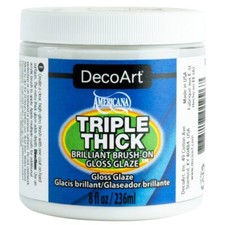Triple Thick Gloss Glaze 8 Fl Oz Non Toxic Clear Finish for Crafts