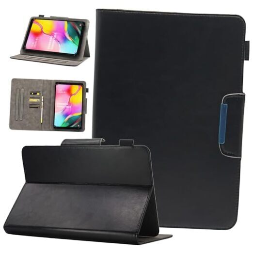 Universal 7 8 Inch Android Tablet Case, Nannxiebky Multi-Angle Viewing 03 Black
