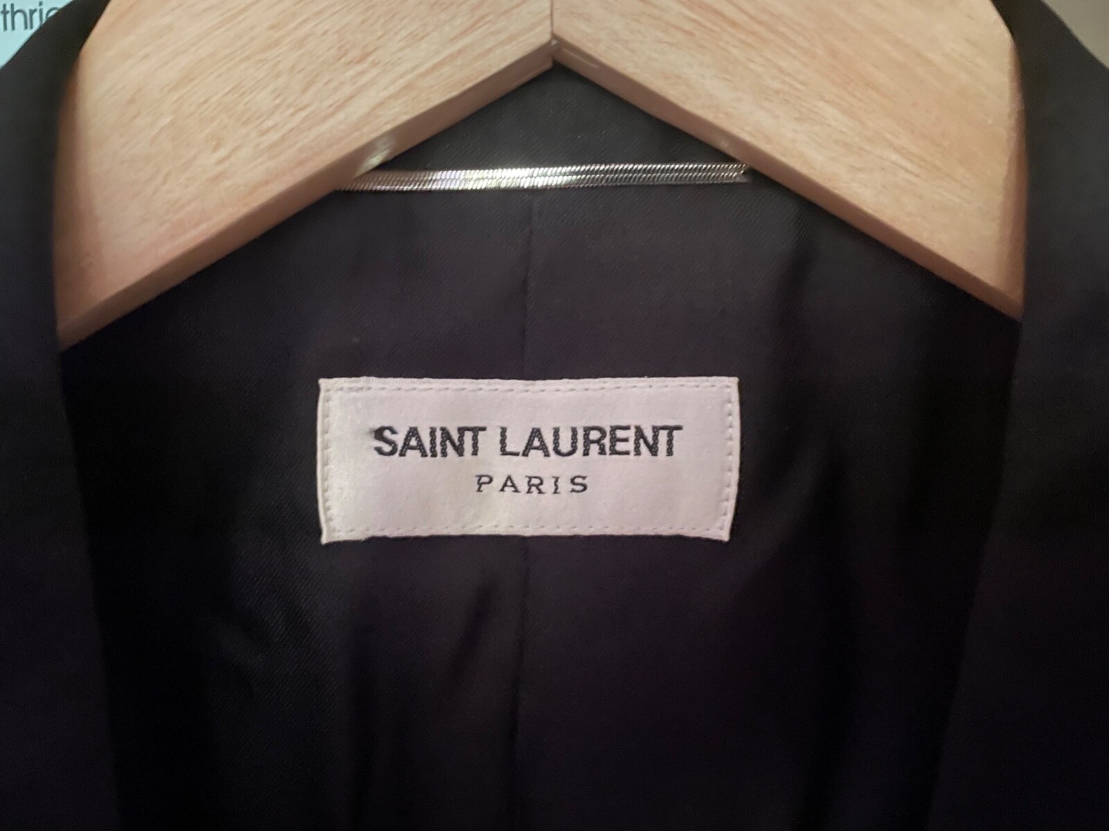 YSL SAINT LAURENT smoking giacca da pranzo nero e argento metallizzato UK44 RRP. £2.799