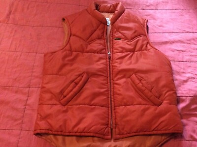 Vtg Lee Storm Rider Vest Orange Puff Nylon Western Sz M