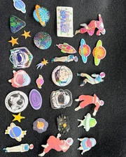 30 Mixed Holographic & plain Space Sticker Pack