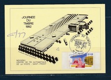 carte  1er jour  journée du timbre   69  Saint  Priest   1992