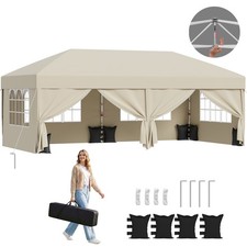 3x3/3x6Meter faltbarer Pavillon Gartenpavillon Winterfestes Pop-up-Partyzelt