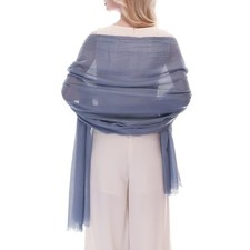 RIIQIICHY Scarf for Women Lightweight Solid Color Long Fashion Gauze Dusty Blue