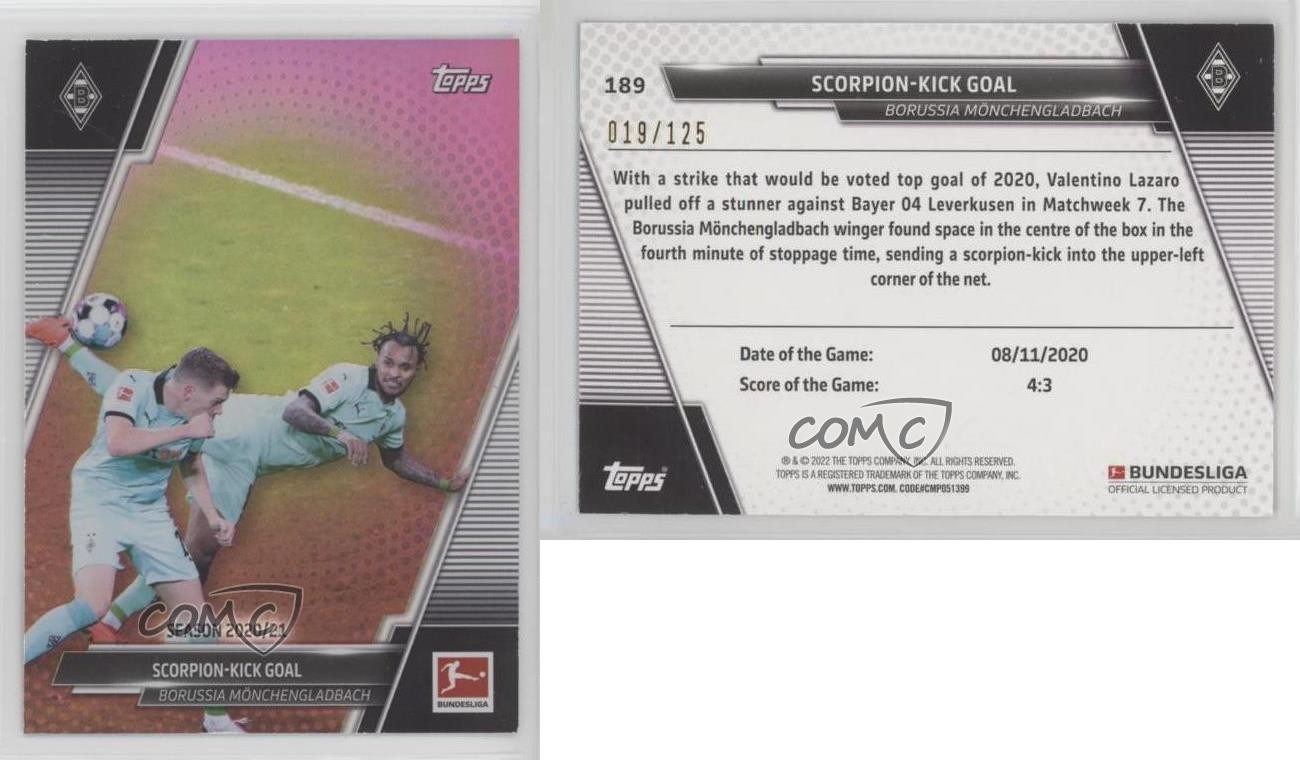 2021 Bundesliga Special Moments of the Season Fuchsia Foil Valentino Lazaro p0j thumbnail 3