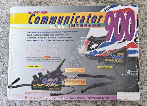 Collett Platinum 900 Intercom Helmet Communication System New Opened Box, Read! 