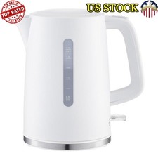 1.7L Electric Kettle 360 Degree Rotation Orange Indicator Light White 120V New