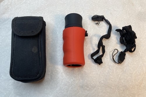 LL Bean Bright Orange Waterproof Monocular w/ Carry Case W/ Wrist And Neck Strap
