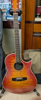Morris TC-1Q Acoustic Electric Guitar Quilted Maple With Case