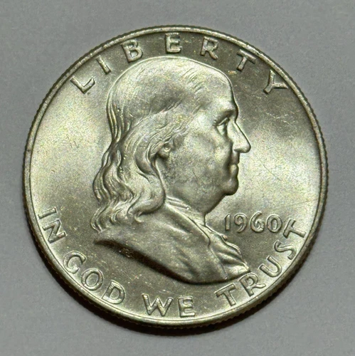 1960 D Franklin Half Dollar 50¢ (90% Silver) ~ Gem BU