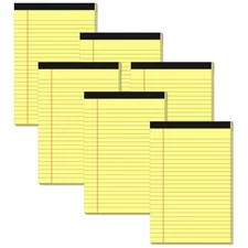 Yellow Note Pads 5X8 Small Legal Pads College Ruled Notepad for Office 6 Pack