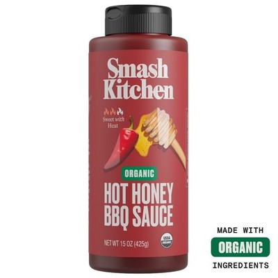 Organic Hot Honey BBQ Sauce 15 oz Sweet and Spicy Glaze for Grilling Dipping