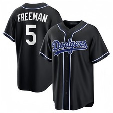 [ All Stitched ] Men's Dodgers #5 Freeman Fashion Black Out 2026 Jersey