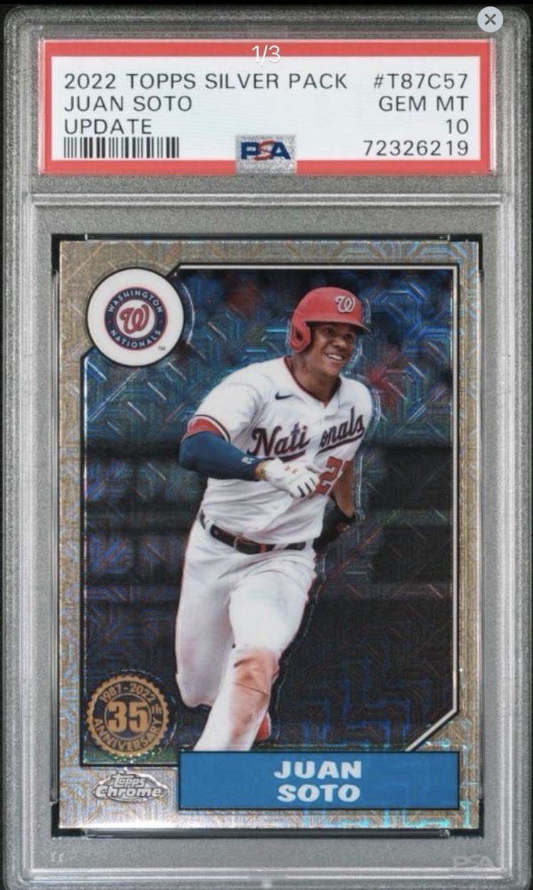 Topps 2022 Update 1987 Chrome Silver Pack Mojo Juan Soto PSA 10 Low Pop