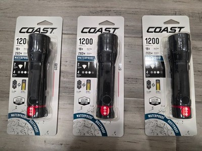 3xNEW - COAST GX20 WATERPROOF DUAL POWER LED RECHARGEABLE FLASHLIGHT 1200 LUMENS
