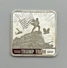 Trump Train 1 Oz .999 Fine Silver Square 2024 Silver Bar Coin MAGA 45 / 47