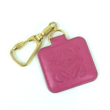 Loewe Leather Anagram Keyring Pink Made in Sp...
