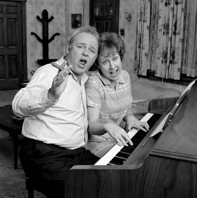 Cast photo featuring Jean Stapleton and Carroll O'Connor Negative - Old Photo 1