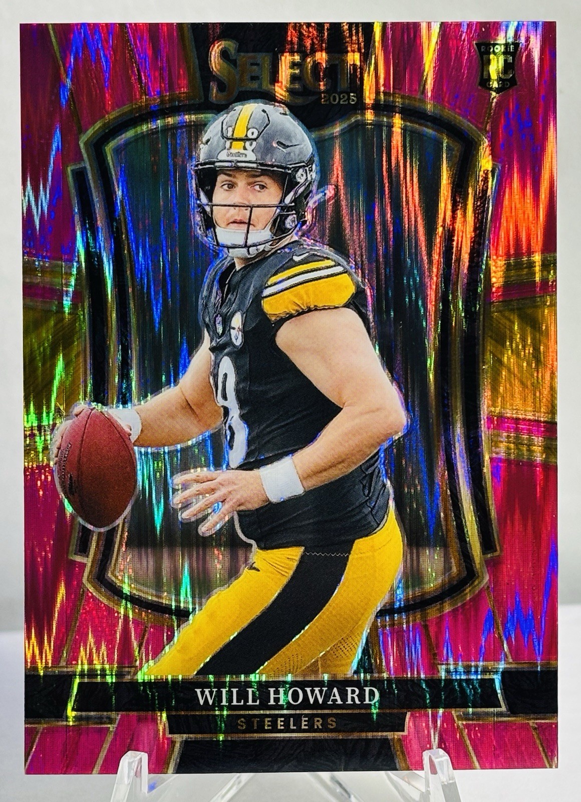 2025 Panini Select - Premier Level Will Howard #152 Pink Shock Prizm (RC)