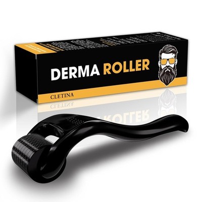 Derma Roller for Skin, Hair & Beard   Women and Men Titanium 1.0 Jet Black 