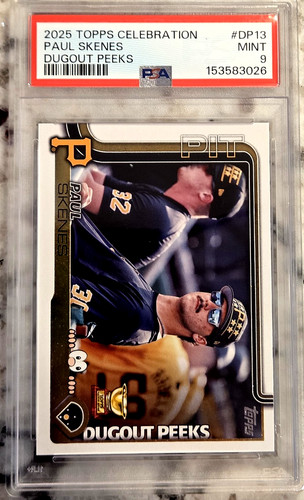 PAUL SKENES 2025 Topps Celebration {DOUGOUT PEEKS SSP}; *PSA 9 MINT*