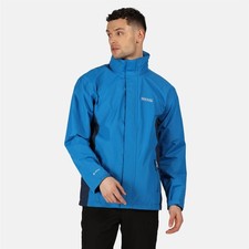 Regatta Mens Matt Windproof Waterproof Hooded Coat Full Zip Lined Rain Jacket