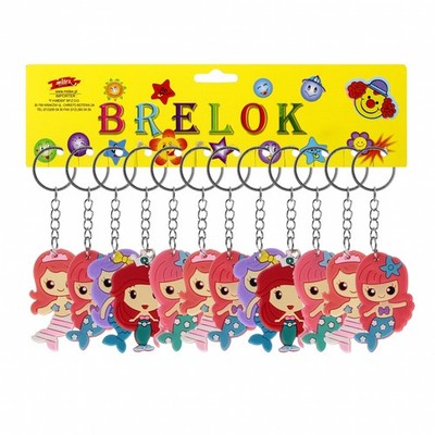 5900733543582 Brelok gumowy 5 cm Syrenka op.12 szt. D33216MID TOYS