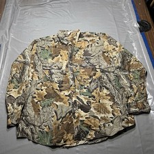 Vintage Mens Advantage Camo Hunting Button Up Shirt 2XL Made In USA Lightweight