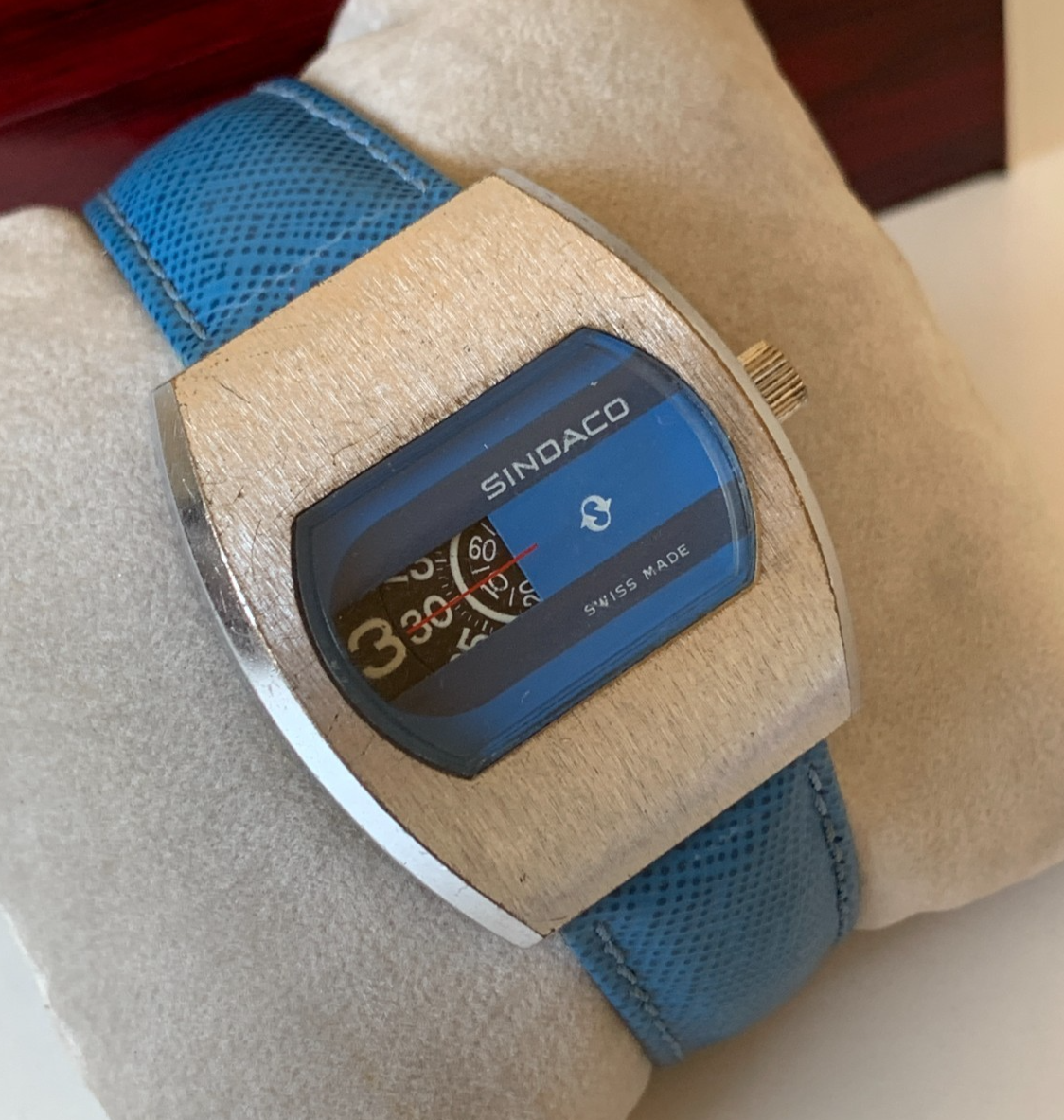 1960's Vintage Sindaco Digital Jump Hour Salterello Disk Watch