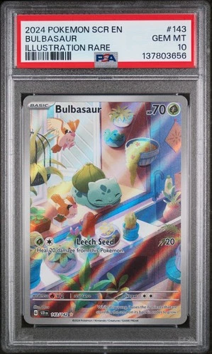 2024 POKEMON SCR EN-STELLAR CROWN ILLUSTRATION RARE #143 BULBASAUR PSA 10
